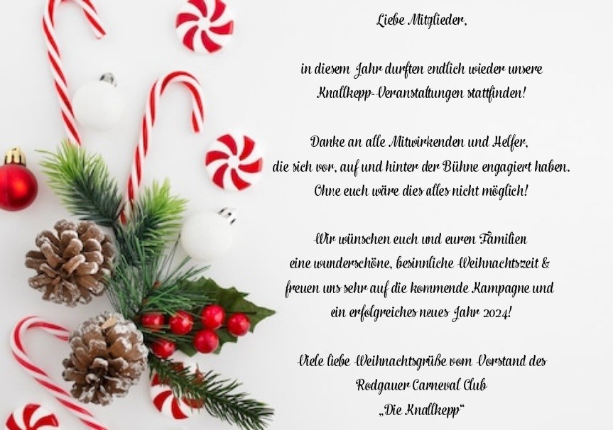 Mehr über den Artikel erfahren Frohe Weihnachten und einen guten Rutsch ins neue Jahr 2024